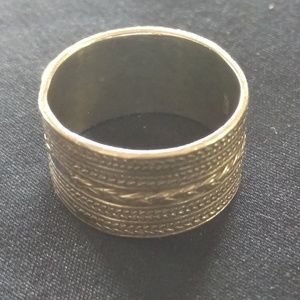 Sterling Silver ring band with braided design